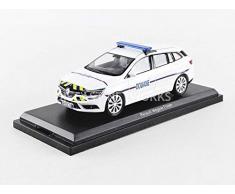 Norev- Renault Megane Estate 2016-Douanes Red&Yellow Stripping Voiture Miniature de Collection, 517798, Blanc/Bleu/Rouge