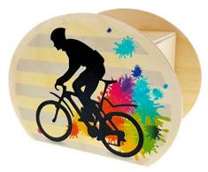 Hess 15233 Tirelire en Bois avec clés, vélo de Course, Cadeau danniversaire ou dautres Occasions Env. 11,5 x 8,5 x 6,5 cm, Multicolore