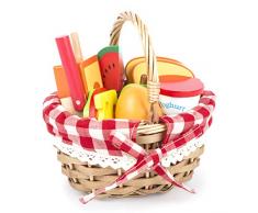 Small Foot 11282 Panier Pique-Nique avec Aliments à découper en Bois, Accessories Boutique marchande, Jouet pour Jeu de rôle pour Enfants à partir de 3 Ans