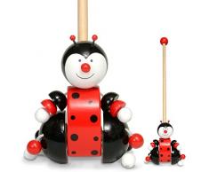 Fiesta Crafts Coccinelle pousser jouet pour enfant