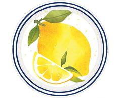 Amscan International 542274 Amscan Lot de 8 assiettes en papier Motif citron 18 cm