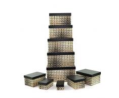Gifts 4 All Occasions Limited SHATCHI-1292 Lot de 10 boîtes de rangement en forme de shatchi Marron