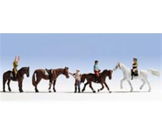Noch - 15630 - Modélisme Ferroviaire - Figurine - 4 Cavaliers Et 4 Chevaux