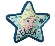 Diakakis - 0561690U - Coussin Réversible en Polyester en Forme Détoile sous Licence La Reine des Neiges - Dimensions 35x35cm