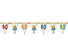 Ptit Clown 40460 Guirlande - 15 Fanions 60 - 26,50 cm X 6 m - Multicolore