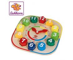Eichhorn 100003449 Horloge dapprentissage avec Pierres à emboîter Multicolore 25 x 25 cm