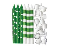 amscan 9902302 Bleu Caraïbes Pois et Rayures Bougies