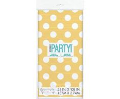 Unique Party - 50263 - Nappe - Plastique à Pois - 2,74 x 1,37 m - Jaune