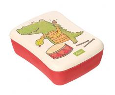 sigikid, Fille et Garçon, Boîte à Goûter en Bambou, Crocodile Green, Rouge, 25048 - version allemande