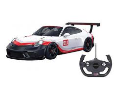Jamara- 405153-Porsche 911 GT3 Cup 1:14 Voiture RC, sous Licence Officielle, Environ 1 Heure de Conduite, 9 Km/h, intérieur détaillé, Finition de Haute qualité, éclairage LED, 405153, Blanc