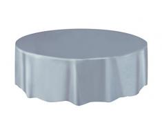 Unique Party - 50034 - Nappe Ronde en Plastique - 2,13 m - Argent