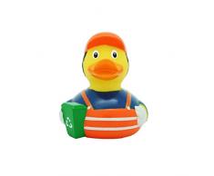 Lilalu 8x8cm/50g Collector and Baby Garbage Man Jouet de Bain Canard Caoutchouc