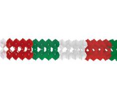 amscan - 8621 - Guirlande en Papier - 400 X 25 cm - Vert/Blanc/Rouge