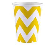 Amscan - 999503 - 8 Gobelets Chevrons - 266 ml - Jaune