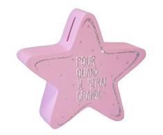 Enesco- Tirelire Etoiles Fille, 700187, Rose