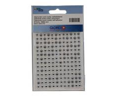 GLOREX P et d Diamant Rond 5 mm Crystal Autocollant, Plastique, Argent, 14,5 x 8.6 x 0,2 cm