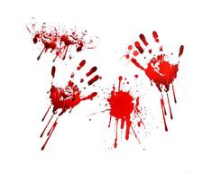 Gifts SHATCHI-932 Autocollant mural effrayant pour fenêtre dHalloween Motif main de sang Rouge