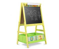 Lalaloom SWEET BOARD - Tableau noir double face en bois vert - Jeu de chambre pour enfants 2 en 1