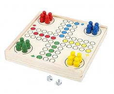 Small Foot Ludo to go, jeu de société dans Une boîte en Bois Pratique, Jeu de Divertissement en Route, 3 Ans +, 11210, Multicolore - Version Allemande