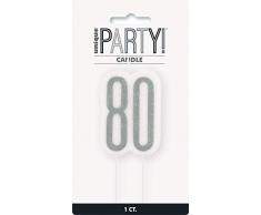 Unique Party- Bougie, 83872, Noir et argenté