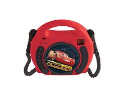 Lexibook Disney Pixar Cars Flash McQueen Lecteur CD pour enfant avec 2 microphones jouets, prise écouteurs, à piles, Rouge/Noir, RCDK100DC