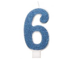 Unique Party-84266 Bougie, 84266, Bleu/argenté