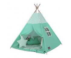 Elfique New Tipi d’Indien, Tente de Jeux, Mini Couverture doublement rembourrée Vert Menthe