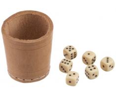 Weible 05519 Cuir dés Tasse 5 cm avec 6 dés