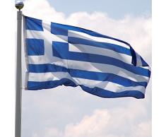Drapeaux nationaux de Grèce de 1,5 x 0,9 m en polyester pour intérieur et extérieur avec œillets pour événements sportifs, pub et barbecue, décorations de table de football, rugby, coupe du monde