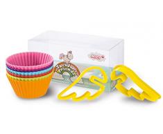 NICI 40974.0 – Licorne Theodor & Friends Moule à Muffin (6 pièces) en Silicone avec emporte-pièces (Lot de 2)