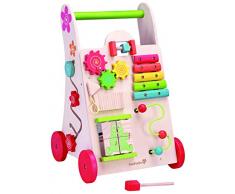Everearth - 30949 - Jouet de Premier Age - Chariot de Marche avec Jeu en Bois FSC