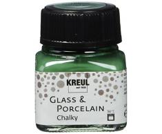 KREUL 16639 â Verre et Porcelaine Chalky, Doux â Peinture Mate Ã Base deau, sÃ©chage Rapide, Opaque, 20 ML Verre, Cottage Green