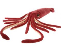 Wild Republic Peluche 83198 - Thème des Animaux de locéan - en Forme de Calamar géant - Rouge - 50 cm
