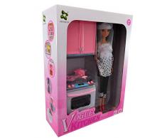 ALLKINDATHINGS Filles Jouet poupée Playset de Cuisine avec 30,5 cm poupée et Accessoires