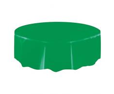 Unique Party - 50028 - Nappe Ronde en Plastique - 2,13 m - Vert Émeraude