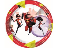 Procos- Assiette 23 cm Incredibles 2, rouge, 5PR89914
