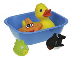 Happy People 40407 – Animaux dans Coffre de Bain, Bleu/Jaune
