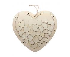 Glorex 6 1684 203 Suspension en Bois Naturel avec 30 Petits cœurs derrière Une Plaque Acrylique Env. Dimensions : 30 x 27,5 cm - Idéal comme Livre dor de Mariage - Naturel