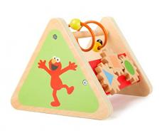Small Foot- Sesame Street Triangle de motricité en Bois, certifié 100% FSC,de la Marque Divertissement Multifonctionnel Jouets, 10965, Multicolore