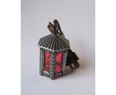 Rulke Rulke020450 Rouge 8-Square Lanterne Étain (Large)