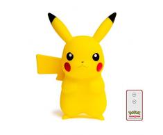 Teknofun- Pikachu 3D Pokemon Lampe LED télécommandée, 811372, Yellow