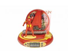 Lexibook - Radio Réveil Projecteur Jeu Électronique, Iron Man, RP510AV