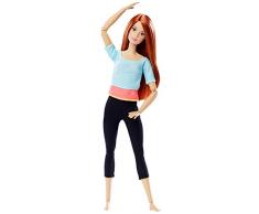 Barbie Made to Move poupée articulée Fitness ultra flexible rousse avec haut bleu et 22 points darticulations, jouet pour enfant, DPP74