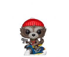Funko Pop Bobble Vinyle Marvel: Holiday-Rocket Figurine de Collection, 43334, Multicolore, Taille Unique