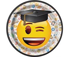 Unique Party 18 cm Emoji Graduation Assiettes de fête, Lot de 8