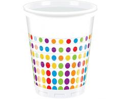 Procos PR90342 Bright Color Dots Gobelets en plastique, 200 ml, multicolore