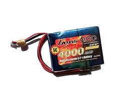 Gène Ace 4000 mAh 7,4 V 2S1P Récepteur Lipo Batterie avec Prise EHR pour modélisme RC Heli Bottes FPV Voiture hélicoptère Avion Jouet comme Spectre DX9, DX8, dx7s, DX7 et Futaba