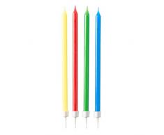 amscan 9904362 Lot de 12 Bougies danniversaire Colour Mix Vert/Rouge/Jaune