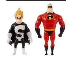 Disney Pixar Les Indestructibles Pack Ennemis Jurés, figurines articulées Syndrome et M. Indestructible, jouet pour enfant, GMD18