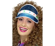 Smiffys Pare-soleil illuminé années 80, bleu, avec LED multi-fonction